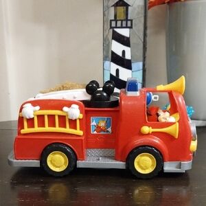 Disney Red and Yellow Mickey Mouse Fire Engine Toy